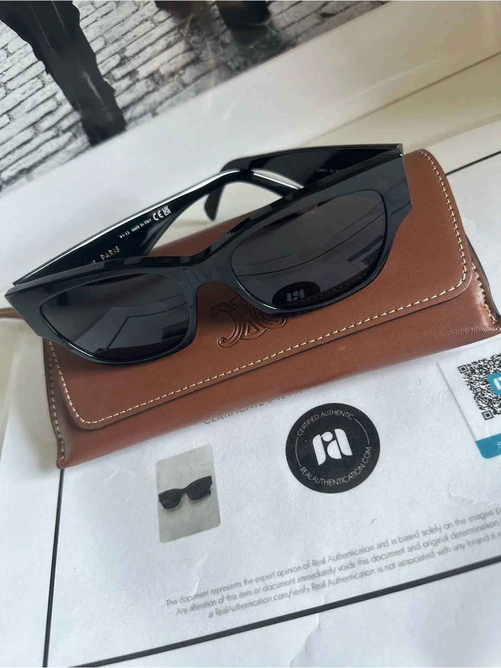 Authentic CELINE Monochroms CL40197U 01A Black Cat Eye Sunglasses NWT COA